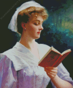 Young Beauty Reading Her Prayerbook Diamond Painting