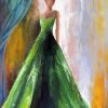 Abstract Lady in Green Dress Diamond Painting