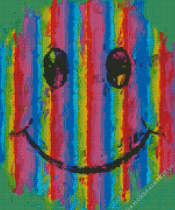 Abstract Rainbow Smiley Face Diamond Painting