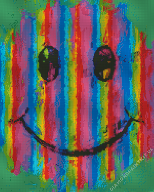 Abstract Rainbow Smiley Face Diamond Painting