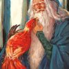 Albus Dumbledore and Fawkes Diamond Painting