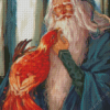 Albus Dumbledore and Fawkes Diamond Painting