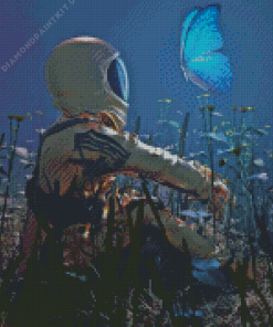 Astronaut Spaceman With Butterfly Diamond Painting