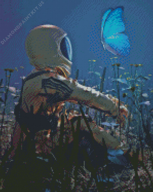 Astronaut Spaceman With Butterfly Diamond Painting