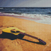 Beach Guitar And Waves Diamond Painting