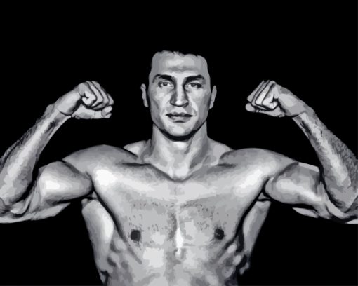 Black and White Wladimir Klitschko Diamond Painting