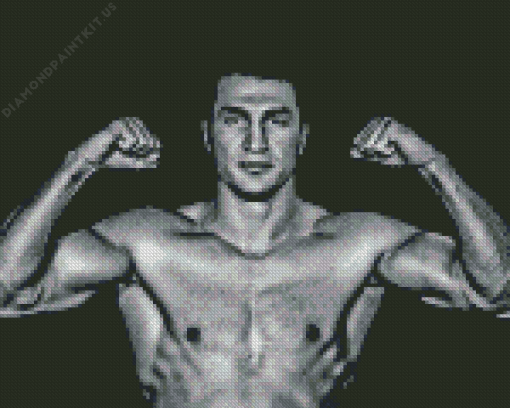 Black and White Wladimir Klitschko Diamond Painting