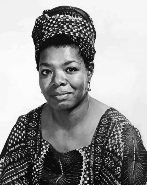 Black And White Poet Maya Angelou Diamond Painting