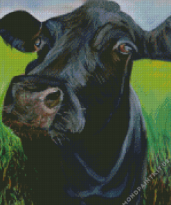 Black Cow Diamond Painting