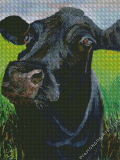 Black Cow Diamond Painting