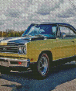 Black Yellow Plymouth GTX Diamond Painting