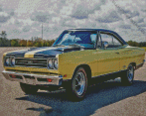 Black Yellow Plymouth GTX Diamond Painting