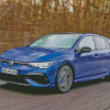 Blue VW Golf 7 R Car Diamond Painting