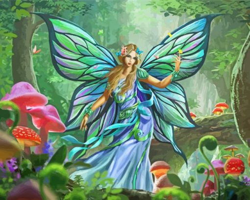 Butterfly Fairy In Forest Diamond Painting