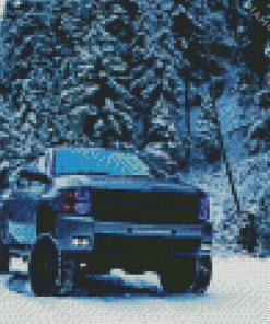 Chevy in Snow Diamond Painting