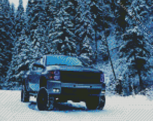 Chevy in Snow Diamond Painting