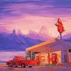 Coffee and Old Gas Station Truck Diamond Painting