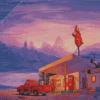 Coffee and Old Gas Station Truck Diamond Painting