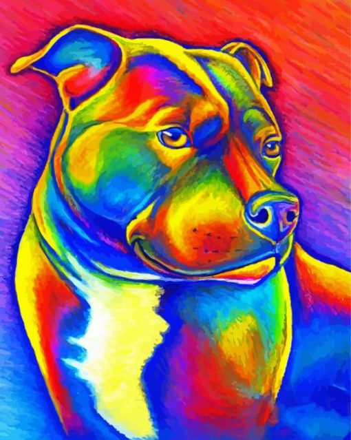 Colored Rainbow Dog Diamond Painting