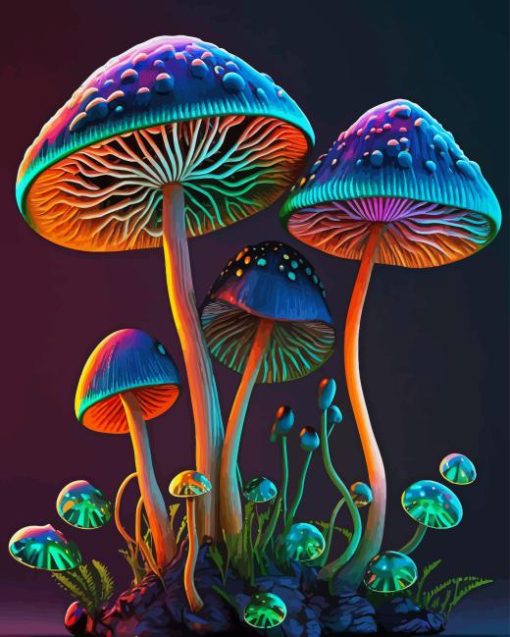 Colorful Mushroom Art Diamond Painting