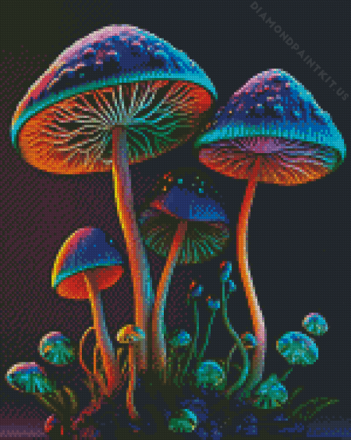 Colorful Mushroom Art Diamond Painting