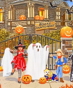 Haunted Halloween House Diamond Painting