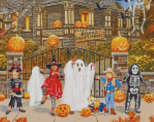 Haunted Halloween House Diamond Painting