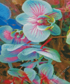 Light Blue Flower Diamond Painting