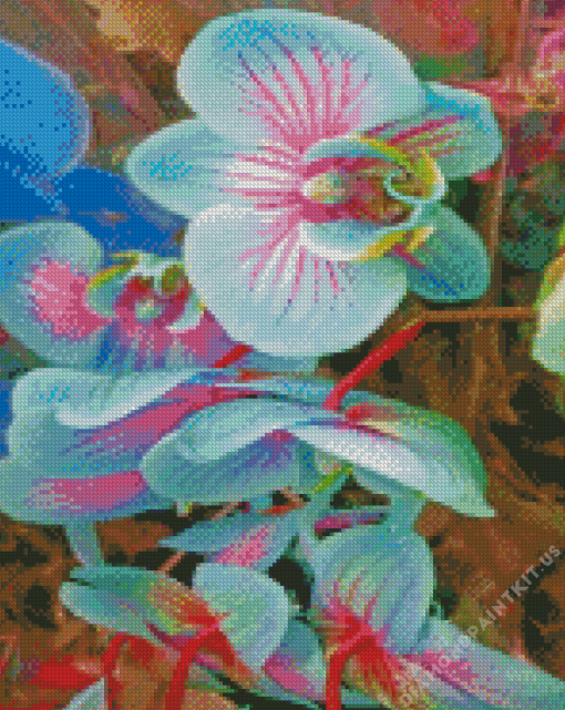 Light Blue Flower Diamond Painting