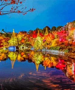 Mejiro Autumn Garden Lightup Diamond Painting