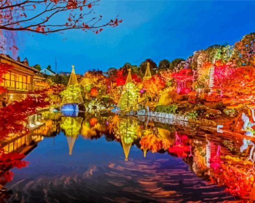 Mejiro Autumn Garden Lightup Diamond Painting