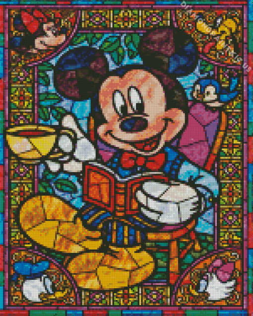 Mickey Mouse Disney Stained Glass Diamond Painting