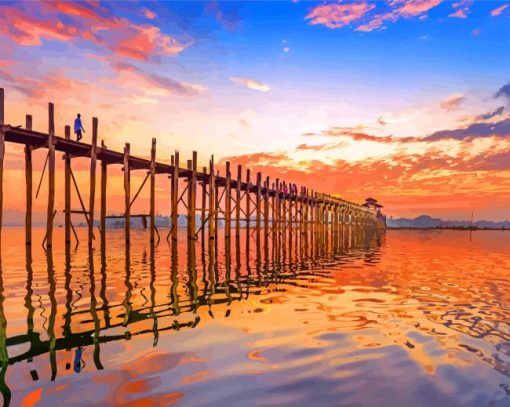 Myanmar U Bein Bridge Diamond Painting