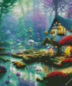 Mystery Forest House Art Diamond Painting