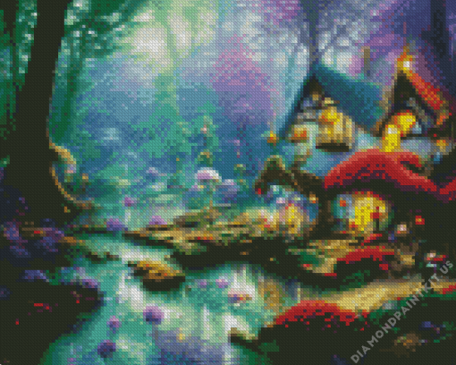 Mystery Forest House Art Diamond Painting