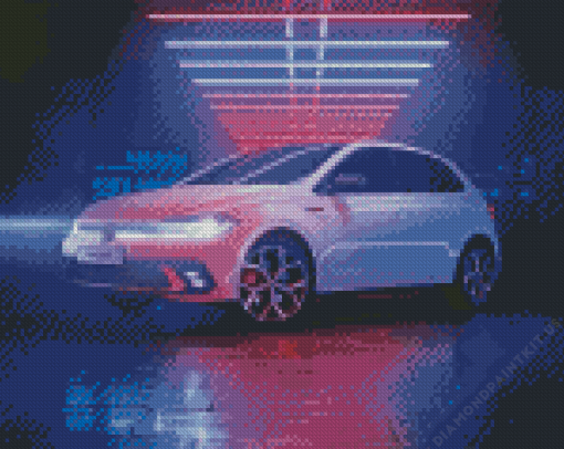 Neon Lights Volkswagen Polo Diamond Painting