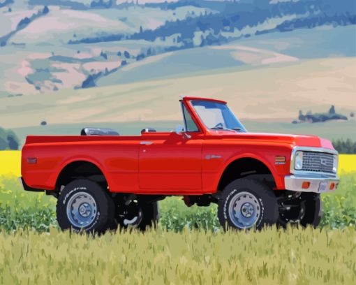 Orange 1972 Chevy K5 Blazer Diamond Painting