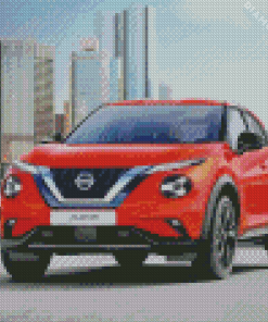 Orange Nissan Juke Car Diamond Painting