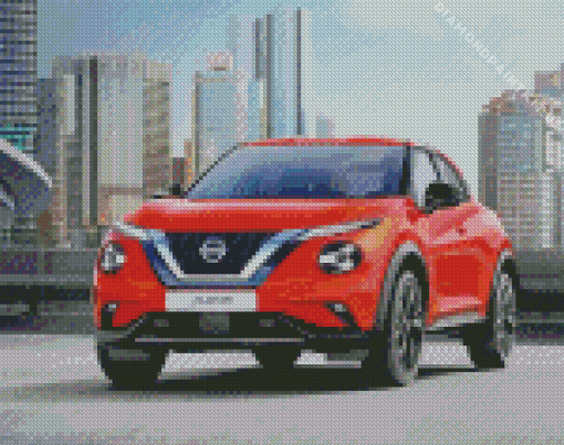 Orange Nissan Juke Car Diamond Painting