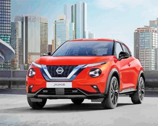 Orange Nissan Juke Car Diamond Painting