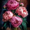 Pink Peonies in Vase Diamond Painting