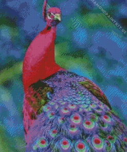 Pink And Purple Peacock Diamond Painting