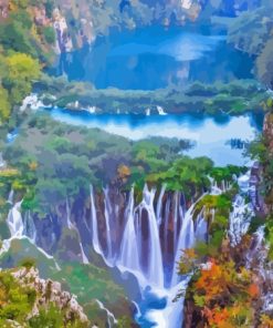 Plitvice Lakes Autumn Diamond Painting