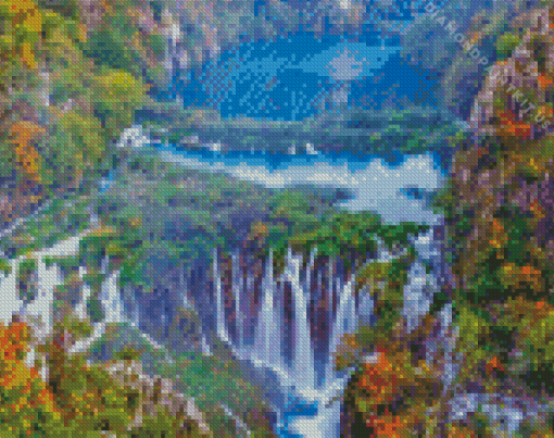 Plitvice Lakes Autumn Diamond Painting