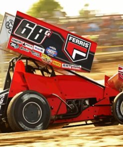 Red 410 Dirt Sprint Car Diamond Painting