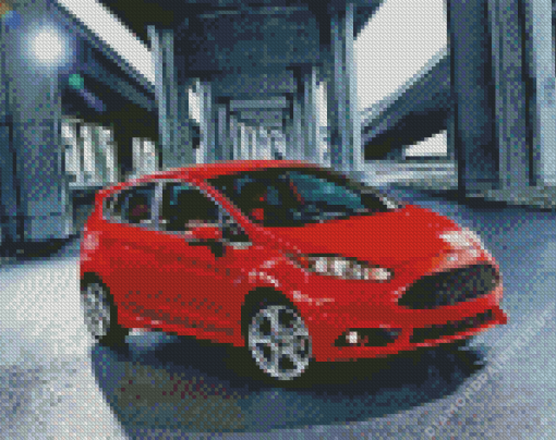 Red Fiesta ST Car Diamond Painting