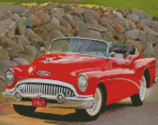 Red Buick Skylark Diamond Painting