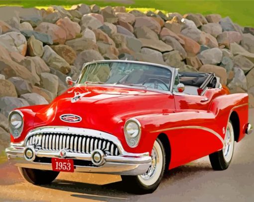 Red Buick Skylark Diamond Painting