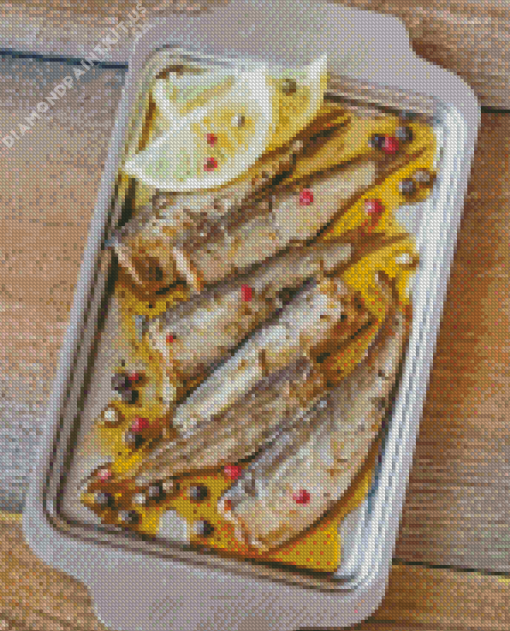 Sardines Metal Plate Diamond Painting