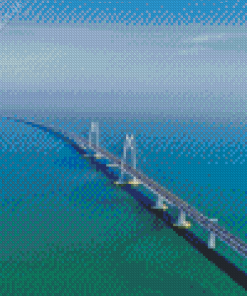 Sea Bridge Hong Kong Zhuhai Macau Diamond Painting